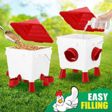 Water Dispensers: CARLA HOME Chicken Feeder Waterer Set, Automatic Gravity Dispenser with 8KG Food & 8L Water Capacity, 4 Ports & Cups, Clean Poultry Feeding for Coop, Duck, Quail, Hen