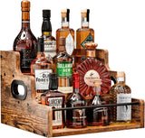 Wine Racks: CARLA HOME 3-Tier Liquor Bottle Display Shelf Rack Bar Organizer for Whiskey, Wine, Coffee Syrups, Spirits & Bottles
