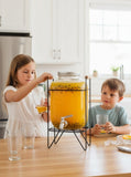 Tape & Dispensers: CARLA HOME 5L Glass Drink Dispenser with Metal Stand, Wide Mouth Beverage Jar & Stainless Steel Tap for Lemonade, Iced Tea, Water & Fruit-Infused Drinks
