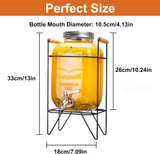 Tape & Dispensers: CARLA HOME 5L Glass Drink Dispenser with Metal Stand, Wide Mouth Beverage Jar & Stainless Steel Tap for Lemonade, Iced Tea, Water & Fruit-Infused Drinks