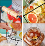 Tape & Dispensers: CARLA HOME 5L Glass Drink Dispenser with Metal Stand, Wide Mouth Beverage Jar & Stainless Steel Tap for Lemonade, Iced Tea, Water & Fruit-Infused Drinks