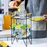 Tape & Dispensers: CARLA HOME 5L Glass Drink Dispenser with Metal Stand, Wide Mouth Beverage Jar & Stainless Steel Tap for Lemonade, Iced Tea, Water & Fruit-Infused Drinks