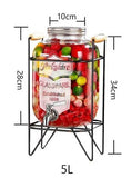 Tape & Dispensers: CARLA HOME 5L Glass Drink Dispenser with Metal Stand, Wide Mouth Beverage Jar & Stainless Steel Tap for Lemonade, Iced Tea, Water & Fruit-Infused Drinks