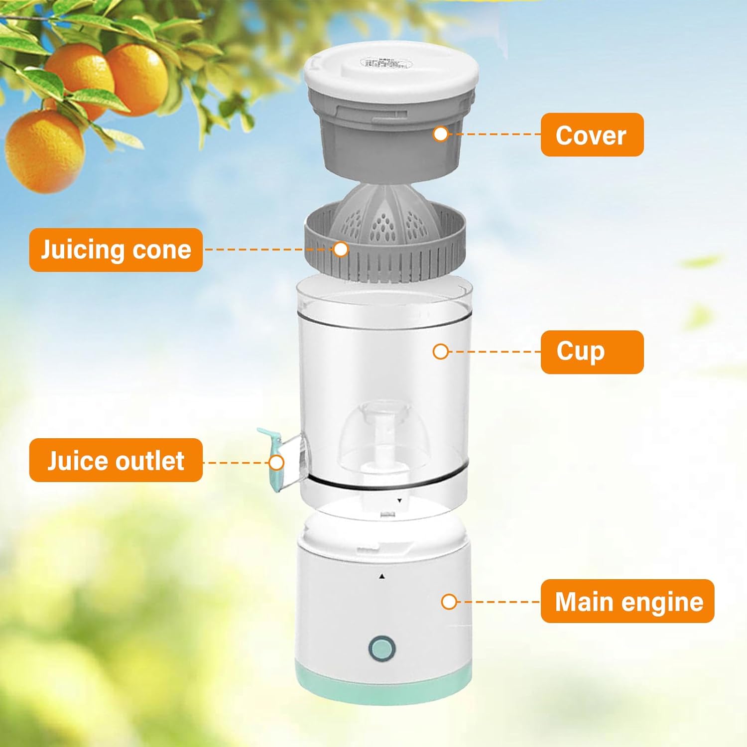 USB Flash Drives: CARLA HOME Hands-Free Citrus Juicer with USB Rechargeable Electric Fruit Squeezer