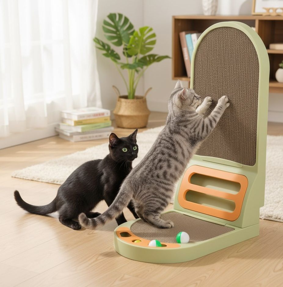 Cat Scratching Posts: CARLA HOME Vertical Cat Scratching Board with Durable Cardboard for Indoor Cats