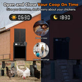 Coop & Hutch Accessories: CARLA HOME Solar Automatic Chicken Coop Door with Timer, Light Sensor, Remote Control, Anti-Pinch, LED Screen & USB Charging