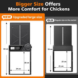 Coop & Hutch Accessories: CARLA HOME Solar Automatic Chicken Coop Door with Timer, Light Sensor, Remote Control, Anti-Pinch, LED Screen & USB Charging