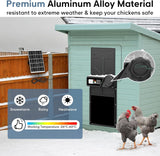 Coop & Hutch Accessories: CARLA HOME Solar Automatic Chicken Coop Door with Timer, Light Sensor, Remote Control, Anti-Pinch, LED Screen & USB Charging
