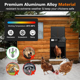 Coop & Hutch Accessories: CARLA HOME Solar Automatic Chicken Coop Door with Timer, Light Sensor, Remote Control, Anti-Pinch, LED Screen & USB Charging