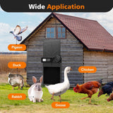 Coop & Hutch Accessories: CARLA HOME Solar Automatic Chicken Coop Door with Timer, Light Sensor, Remote Control, Anti-Pinch, LED Screen & USB Charging