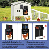 Coop & Hutch Accessories: CARLA HOME Automatic Chicken Coop Door Solar Powered with 4 Mode Timer & Light Sensor, Anti-Pinch & USB Charging Port