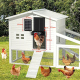 Coop & Hutch Accessories: CARLA HOME Automatic Chicken Coop Door Solar Powered with 4 Mode Timer & Light Sensor, Anti-Pinch & USB Charging Port