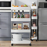 Utility Trolleys: CARLA HOME Slim Storage Cart Organizer Trolley with Wheels for Kitchen, Bathroom, Laundry & Narrow Spaces (4 tier)