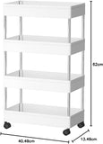 Utility Trolleys: CARLA HOME Slim Storage Cart Organizer Trolley with Wheels for Kitchen, Bathroom, Laundry & Narrow Spaces (4 tier)