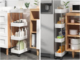 Utility Trolleys: CARLA HOME Slim Storage Cart Organizer Trolley with Wheels for Kitchen, Bathroom, Laundry & Narrow Spaces (4 tier)