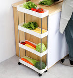 Utility Trolleys: CARLA HOME Slim Storage Cart Organizer Trolley with Wheels for Kitchen, Bathroom, Laundry & Narrow Spaces (4 tier)