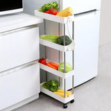 Utility Trolleys: CARLA HOME Slim Storage Cart Organizer Trolley with Wheels for Kitchen, Bathroom, Laundry & Narrow Spaces (4 tier)