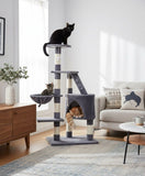 Artificial Trees: CARLA HOME 120cm Cat Tree for Indoor Cats with Condo, Hammock & Plush Perchfor for Kittens & Adult Cats