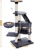 Artificial Trees: CARLA HOME 120cm Cat Tree for Indoor Cats with Condo, Hammock & Plush Perchfor for Kittens & Adult Cats