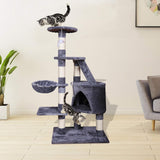 Artificial Trees: CARLA HOME 120cm Cat Tree for Indoor Cats with Condo, Hammock & Plush Perchfor for Kittens & Adult Cats