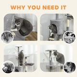 Cat Scratching Posts: CARLA HOME 134cm Cat Tree for Indoor Cats with Hammock, Plush Perch & Sisal Scratching Posts for Kittens & Adult Cats (Light Grey)