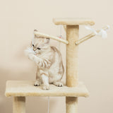 Cat Scratching Posts: CARLA HOME 134cm Cat Tree for Indoor Cats with Hammock, Plush Perch & Sisal Scratching Posts for Kittens & Adult Cats (Beige)