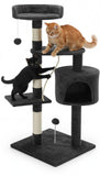 Cat Scratching Posts: CARLA HOME 140cm Cat Tree for Indoor Cats with Plush Perch, Sisal Scratching Posts & Condo for Kittens & Adult Cats (Dark Grey)