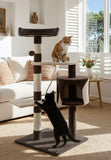 Cat Scratching Posts: CARLA HOME 140cm Cat Tree for Indoor Cats with Plush Perch, Sisal Scratching Posts & Condo for Kittens & Adult Cats (Dark Grey)