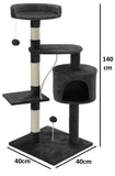 Cat Scratching Posts: CARLA HOME 140cm Cat Tree for Indoor Cats with Plush Perch, Sisal Scratching Posts & Condo for Kittens & Adult Cats (Dark Grey)