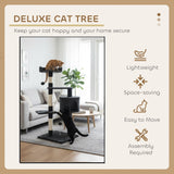 Cat Scratching Posts: CARLA HOME 140cm Cat Tree for Indoor Cats with Plush Perch, Sisal Scratching Posts & Condo for Kittens & Adult Cats (Dark Grey)