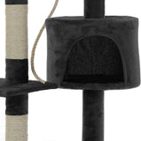 Cat Scratching Posts: CARLA HOME 140cm Cat Tree for Indoor Cats with Plush Perch, Sisal Scratching Posts & Condo for Kittens & Adult Cats (Dark Grey)