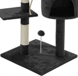 Cat Scratching Posts: CARLA HOME 140cm Cat Tree for Indoor Cats with Plush Perch, Sisal Scratching Posts & Condo for Kittens & Adult Cats (Dark Grey)