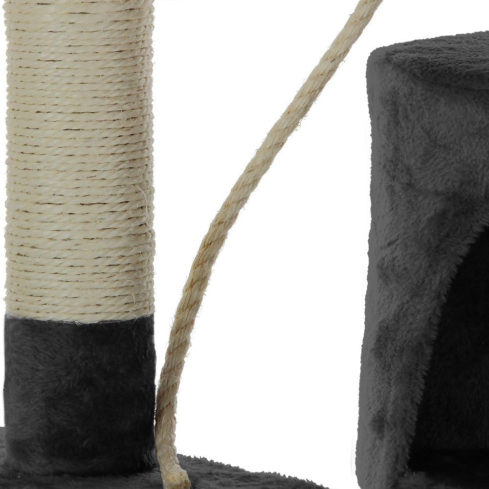 Cat Scratching Posts: CARLA HOME 140cm Cat Tree for Indoor Cats with Plush Perch, Sisal Scratching Posts & Condo for Kittens & Adult Cats (Dark Grey)