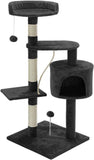 Cat Scratching Posts: CARLA HOME 140cm Cat Tree for Indoor Cats with Plush Perch, Sisal Scratching Posts & Condo for Kittens & Adult Cats (Dark Grey)