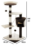 Cat Scratching Posts: CARLA HOME 140cm Cat Tree for Indoor Cats with Plush Perch, Sisal Scratching Posts & Condo for Kittens & Adult Cats (Beige)