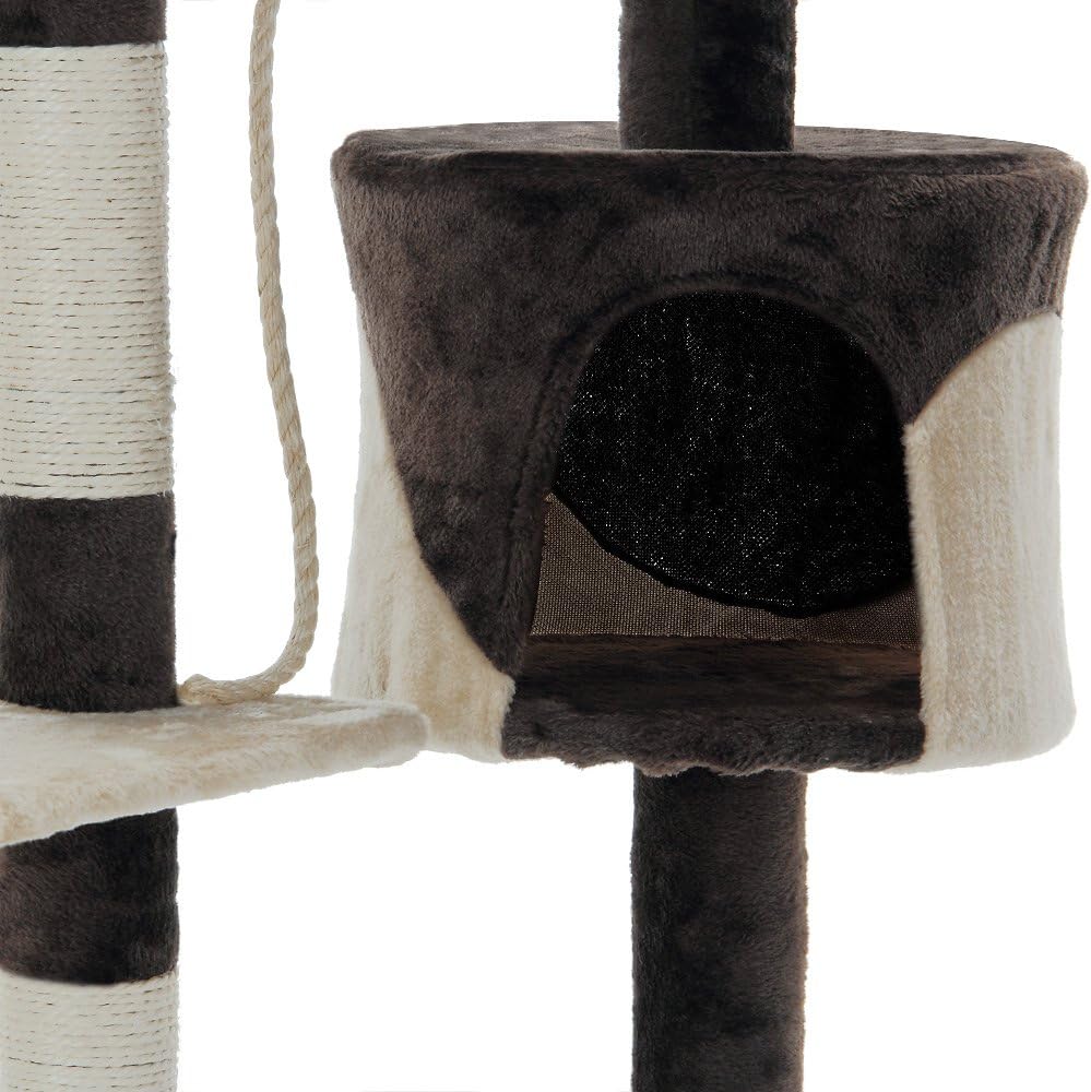 Cat Scratching Posts: CARLA HOME 140cm Cat Tree for Indoor Cats with Plush Perch, Sisal Scratching Posts & Condo for Kittens & Adult Cats (Beige)