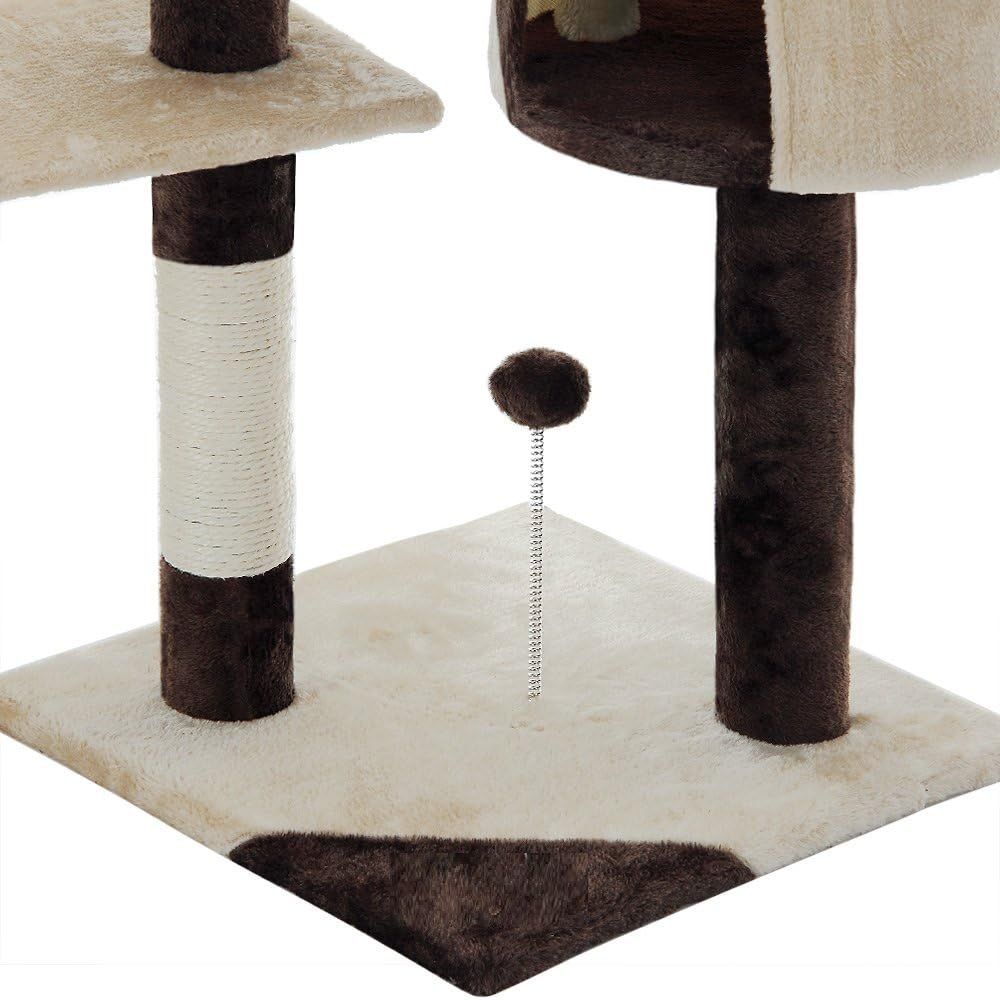 Cat Scratching Posts: CARLA HOME 140cm Cat Tree for Indoor Cats with Plush Perch, Sisal Scratching Posts & Condo for Kittens & Adult Cats (Beige)