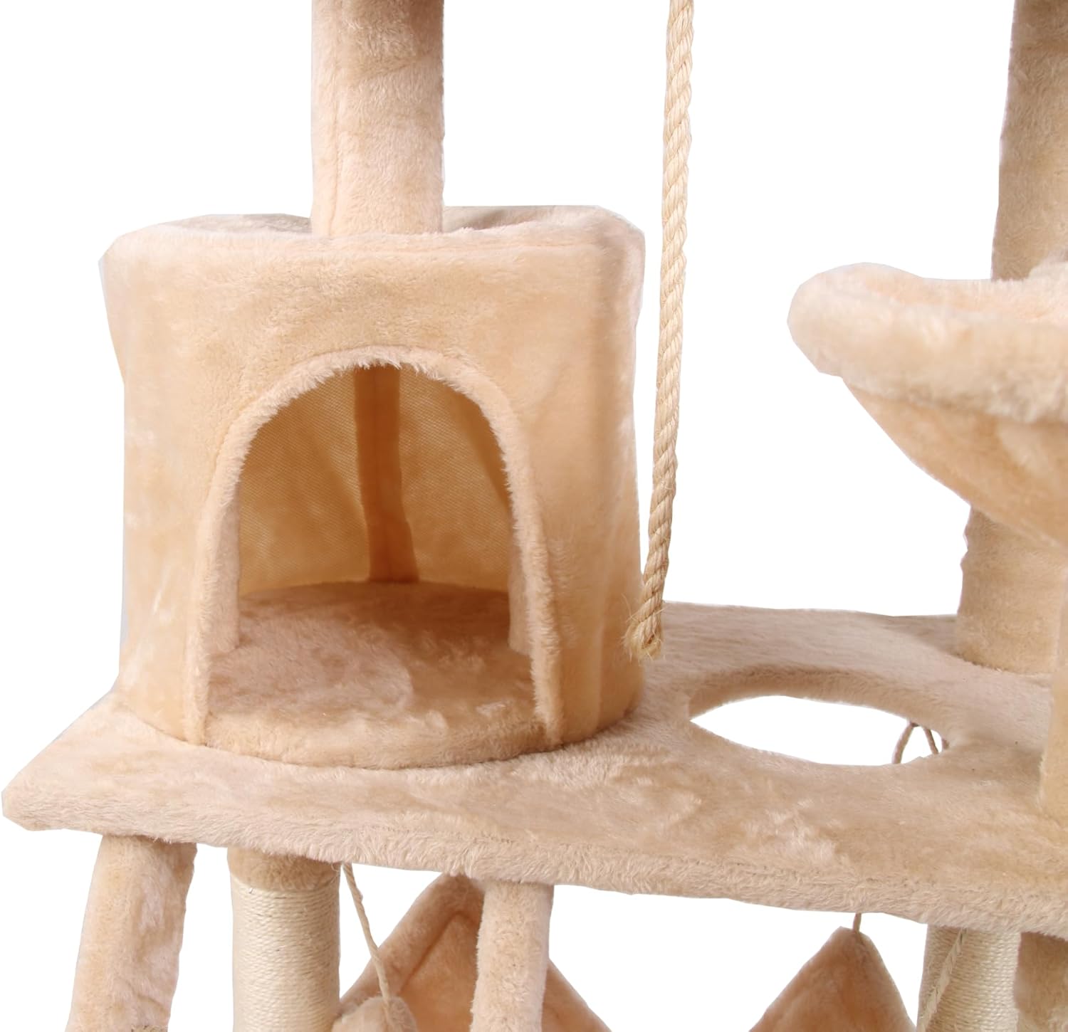 Cat Scratching Posts: CARLA HOME 141cm Cat Tree Tower for Indoor Cats with Plush Perch, Ladder, Sisal Scratching Posts, Hammock & Condo for Kittens & Adult Cats (Beige)