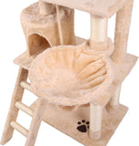 Cat Scratching Posts: CARLA HOME 141cm Cat Tree Tower for Indoor Cats with Plush Perch, Ladder, Sisal Scratching Posts, Hammock & Condo for Kittens & Adult Cats (Beige)