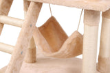 Cat Scratching Posts: CARLA HOME 141cm Cat Tree Tower for Indoor Cats with Plush Perch, Ladder, Sisal Scratching Posts, Hammock & Condo for Kittens & Adult Cats (Beige)