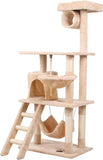 Cat Scratching Posts: CARLA HOME 141cm Cat Tree Tower for Indoor Cats with Plush Perch, Ladder, Sisal Scratching Posts, Hammock & Condo for Kittens & Adult Cats (Beige)
