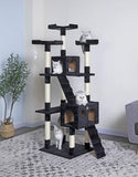 Artificial Trees: CARLA HOME 180cm Cat Tree Tower for Indoor Cats with Dual Condos, Plush Perches, Sisal Scratching Posts & Ramps for Kittens & Adult Cats (Black)