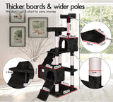 Artificial Trees: CARLA HOME 180cm Cat Tree Tower for Indoor Cats with Dual Condos, Plush Perches, Sisal Scratching Posts & Ramps for Kittens & Adult Cats (Beige)