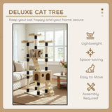Artificial Trees: CARLA HOME 180cm Cat Tree Tower for Indoor Cats with Dual Condos, Plush Perches, Sisal Scratching Posts & Ramps for Kittens & Adult Cats (Beige)