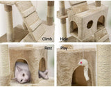 Artificial Trees: CARLA HOME 180cm Cat Tree Tower for Indoor Cats with Dual Condos, Plush Perches, Sisal Scratching Posts & Ramps for Kittens & Adult Cats (Beige)