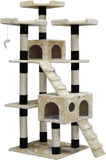 Artificial Trees: CARLA HOME 180cm Cat Tree Tower for Indoor Cats with Dual Condos, Plush Perches, Sisal Scratching Posts & Ramps for Kittens & Adult Cats (Beige)