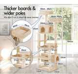 Artificial Trees: CARLA HOME 180cm Cat Tree Tower for Indoor Cats with Plush Perches, Dual Condos, Natural Sisal Scratching Posts & Ramps for Kittens & Adult Cats (Beige)