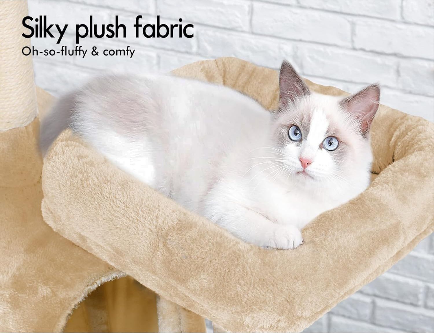 Artificial Trees: CARLA HOME 180cm Cat Tree Tower for Indoor Cats with Plush Perches, Dual Condos, Natural Sisal Scratching Posts & Ramps for Kittens & Adult Cats (Beige)