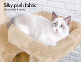 Artificial Trees: CARLA HOME 180cm Cat Tree Tower for Indoor Cats with Plush Perches, Dual Condos, Natural Sisal Scratching Posts & Ramps for Kittens & Adult Cats (Beige)