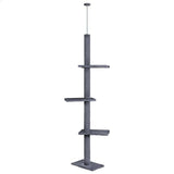 Flooring: CARLA HOME Floor to Ceiling Cat Tree Tower  with Adjustable Height 230-286cm for Indoor Cats (Grey)
